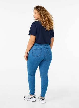 ZizziDehnbare Jeggings mit hoher Taille, Light Blue, Model image number 1