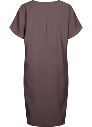 Zizzi Kleid aus Viskose mit V-Ausschnitt, Chocolate Martini, Packshot image number 1
