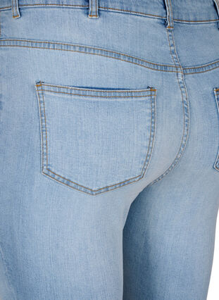 Zizzi Slim-Fit-Jeans mit Abriebdetails, Light Blue, Packshot image number 3