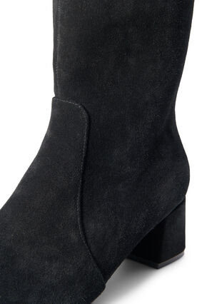 ZizziExtra-Weite - Knöchenstiefel aus Wildleder mit Absatz, Black, Packshot image number 3