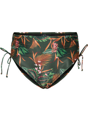 Zizzi Gedruckte Bikini-Unterteile mit einer hohen Taille, Boheme Palm Aop , Packshot image number 0