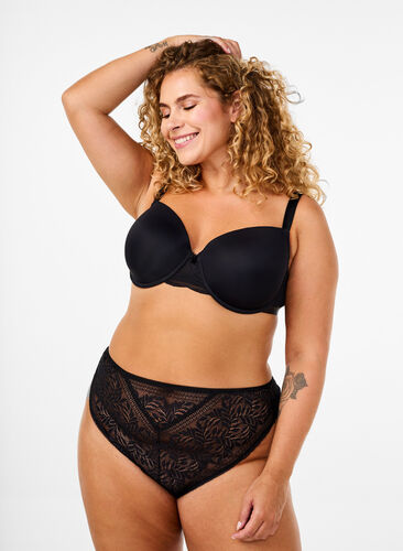 ZizziG-String aus Spitze mit normaler Taille, Black, Model image number 0