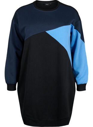 ZizziLanger Pullover mit Farbblock-Muster, Night S. Color Block, Packshot image number 0