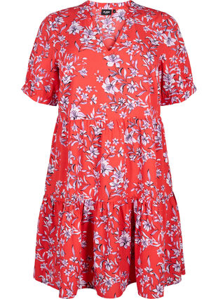 Zizzi FLASH – A-Linien-Kleid mit Print, Poinsettia Flower, Packshot image number 0
