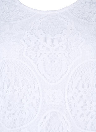Zizzi Partykleid aus Spitze mit kurzen Ärmeln, Bright White, Packshot image number 2