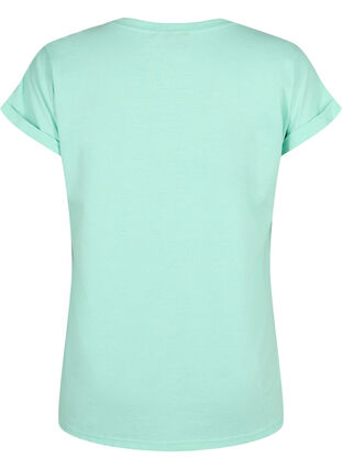 Zizzi Kurzärmeliges T-Shirt aus einer Baumwollmischung, Cabbage, Packshot image number 1