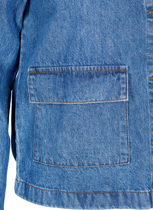 ZizziHemdjacke aus Denim mit Taschen, Blue Denim, Packshot image number 3