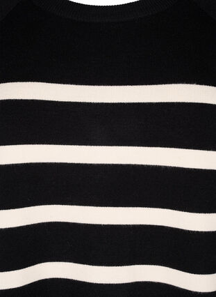 ZizziStrickbluse mit 3/4-Arm und Streifen, Black Birch Stripes, Packshot image number 2