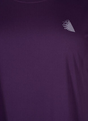Zizzi Kurzarm Trainingsshirt, Purple Pennant, Packshot image number 2