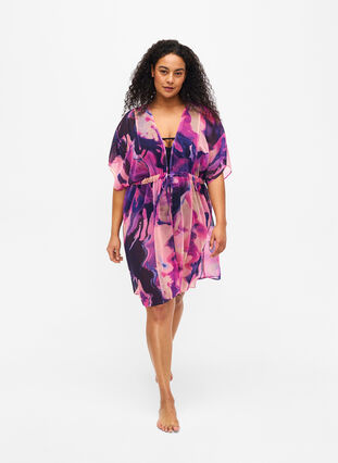 ZizziStrand-Kimono mit Druck, Purple Swirl, Model image number 2