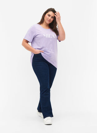 Zizzi FLASH - T-Shirt mit Motiv, Lavender, Model image number 2