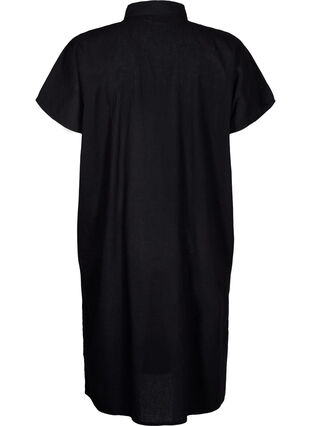 Zizzi Langes Hemd aus Baumwollmischung mit Leinen, Black, Packshot image number 1