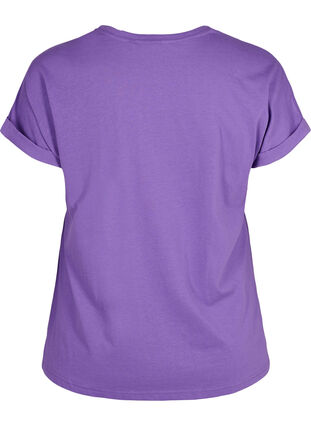 Zizzi Kurzärmeliges T-Shirt aus Baumwollmischung, Deep Lavender, Packshot image number 1