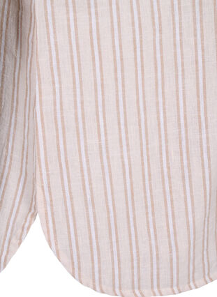 Zizzi Hemdbluse mit Knopfverschluss aus einem Baumwoll-Leinen-Gemisch, Sandshell White, Packshot image number 3