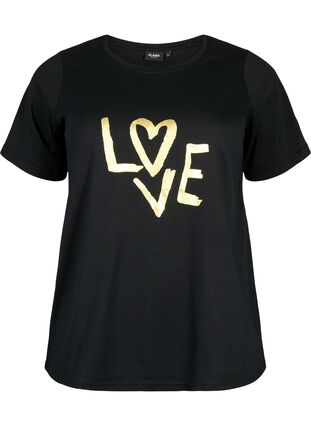 ZizziFLASH - T-Shirt mit Motiv, Black Heart, Packshot image number 0