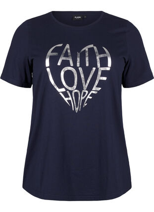 ZizziFLASH - T-Shirt mit Motiv, Navy B. Silver Faith, Packshot image number 0