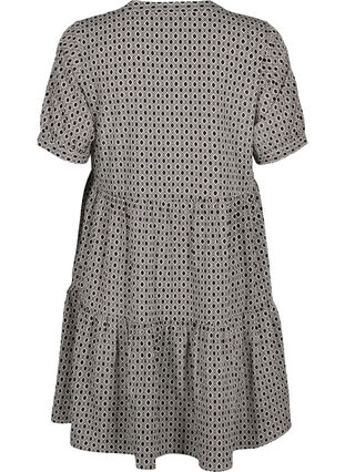 Zizzi FLASH – A-Linien-Kleid mit Print, Black White Graphic, Packshot image number 1