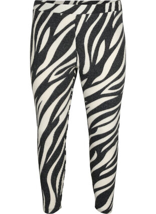 ZizziLeggings mit Zebra-Print, White Zebra, Packshot image number 0