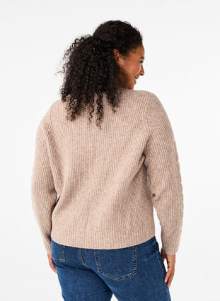 ZizziStrickjacke mit Bindedetails, Simply Taupe Mel., Model image number 1