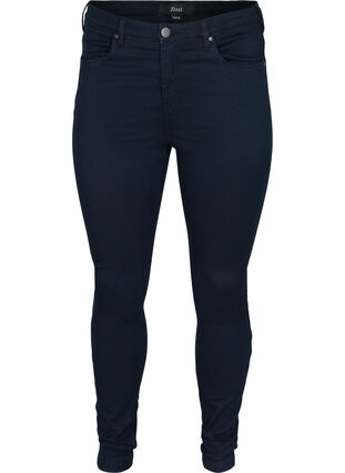 ZizziSuper Slim Amy Jeans mit hoher Taille, Unwashed, Packshot image number 0