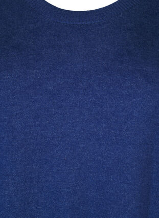 ZizziFLASH – Strickpullover mit Rundhalsausschnitt, Estate Blue Mel., Packshot image number 2