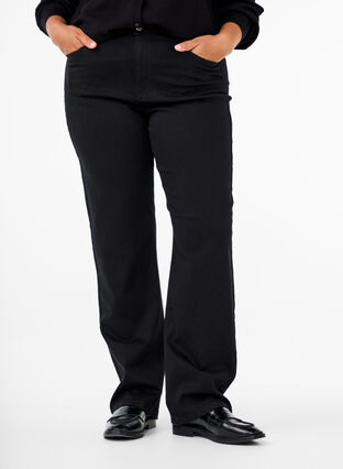 ZizziGemma Jeans mit hoher Taille und gerader Passform, Black, Model image number 2