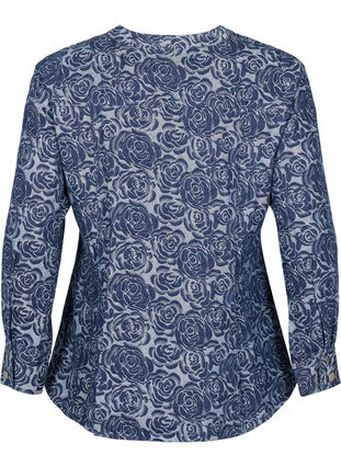 ZizziDenim-Shirt mit Rosenmuster, Denim Rose AOP, Packshot image number 1