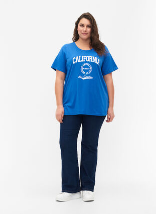Zizzi FLASH - T-Shirt mit Motiv, Strong Blue, Model image number 2