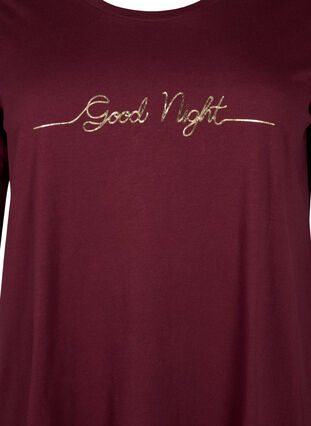 Zizzi Kurzärmeliges Nachthemd aus Bio-Baumwolle , Zinfandel Good Night, Packshot image number 2