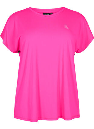 Zizzi Kurzärmeliges Trainings-T-Shirt, Neon Pink Glo, Packshot image number 0