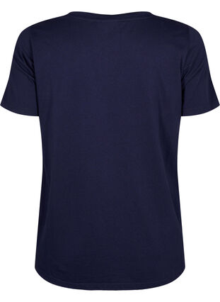 ZizziT-Shirt aus Baumwolle mit Textmotiv, Evening Blue w. 58, Packshot image number 1