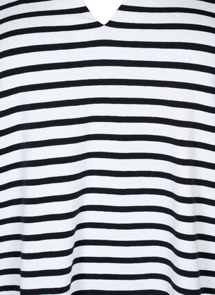 ZizziBaumwoll-T-Shirt mit Streifen und V-Ausschnitt, B. White/Bl. Stripes, Packshot image number 2