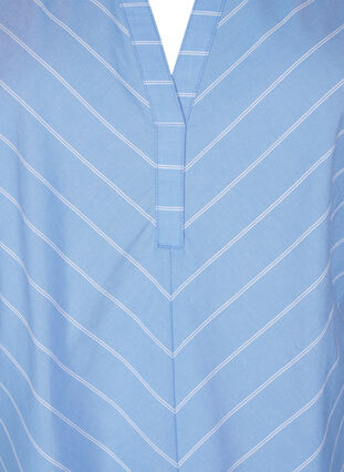 Zizzi Gestreiftes Kleid aus Bio-Baumwolle, Blue Stripe, Packshot image number 2