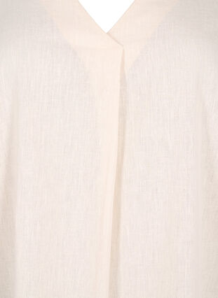 Zizzi Kaftan-Kleid aus Baumwollmischung mit Leinen, Sandshell, Packshot image number 2
