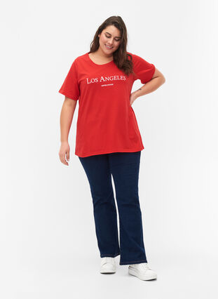 Zizzi FLASH - T-Shirt mit Motiv, High Risk Red, Model image number 2