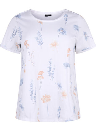 Zizzi T-Shirt aus Bio-Baumwolle mit Blumendruck, Bright W. AOP Flower, Packshot image number 0