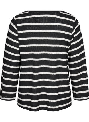 ZizziStrickjacke mit Bindebändchen, Black White stripe, Packshot image number 1