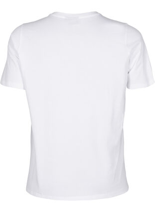 ZizziT-Shirt mit Rundhalsausschnitt und Strasssteinen, Bright White, Packshot image number 1