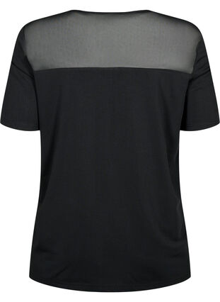 ZizziKurzärmeliges Trainings-T-Shirt mit Mesh, Black, Packshot image number 1