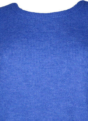 Zizzi Melange-Pullover mit Rundhalsausschnitt	, D.Blue/ White Mel., Packshot image number 2