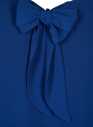 Zizzi Kurzes Kleid mit Schleifen-Detail hinten, Estate Blue, Packshot image number 3