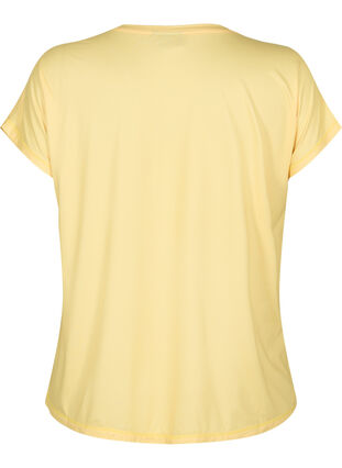 Zizzi Kurzarm Trainingsshirt, Lemon Meringue, Packshot image number 1
