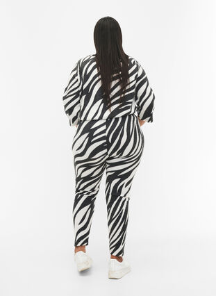 ZizziLeggings mit Zebra-Print, White Zebra, Model image number 1