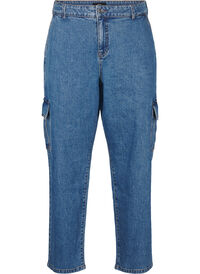 Cargo-Jeans mit hoher Taille