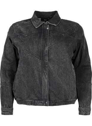 ZizziDenim-Jacke mit verdecktem Reißverschluss, Dark Grey Denim, Packshot image number 0