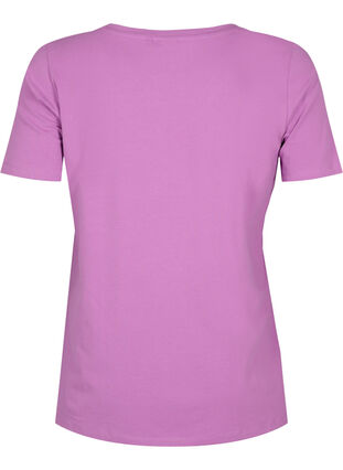 Zizzi Einfarbiges basic T-Shirt aus Baumwolle, Iris Orchid, Packshot image number 1
