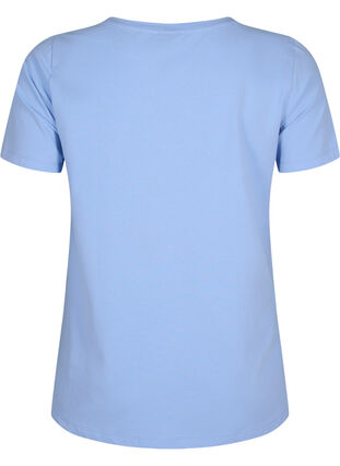 Zizzi Einfarbiges basic T-Shirt aus Baumwolle, Serenity, Packshot image number 1