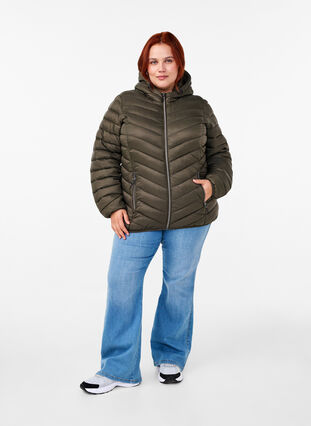 ZizziLeichte Jacke mit Kapuze, Beluga, Model image number 4