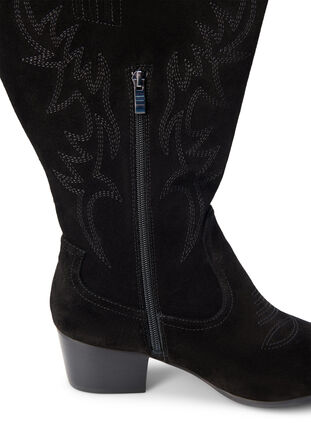 ZizziExtra-Weite - Cowboystiefel aus Wildleder, Black, Packshot image number 3