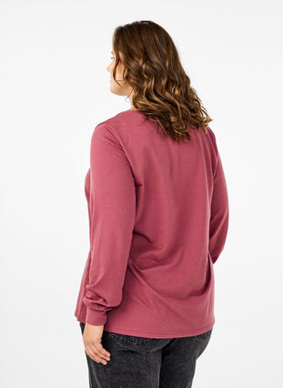 ZizziSweatshirt mit Spitzendetails, Rose Brown, Model image number 1